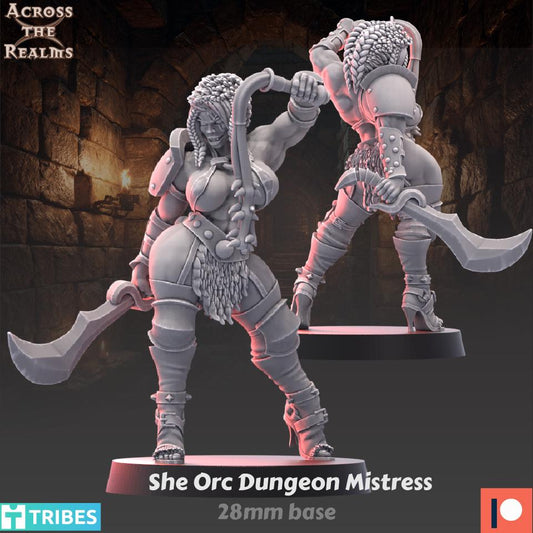 She Orc Dungeon Mistress Miniature | Across the Realms