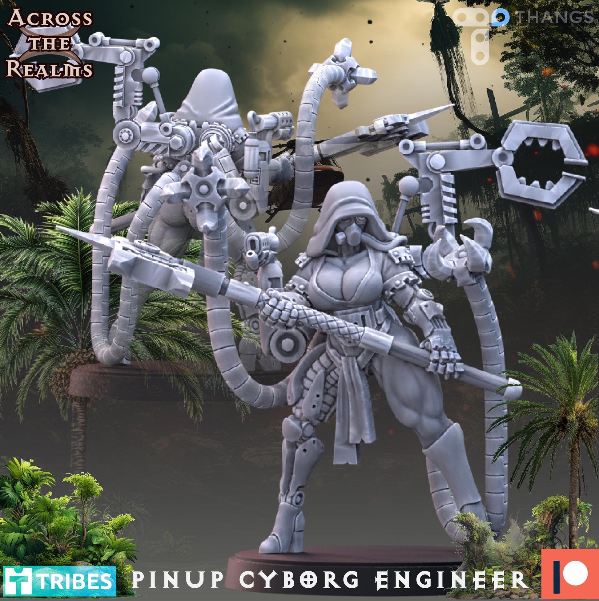 Pinup Cyborg Engineer Miniature | Across the Realms