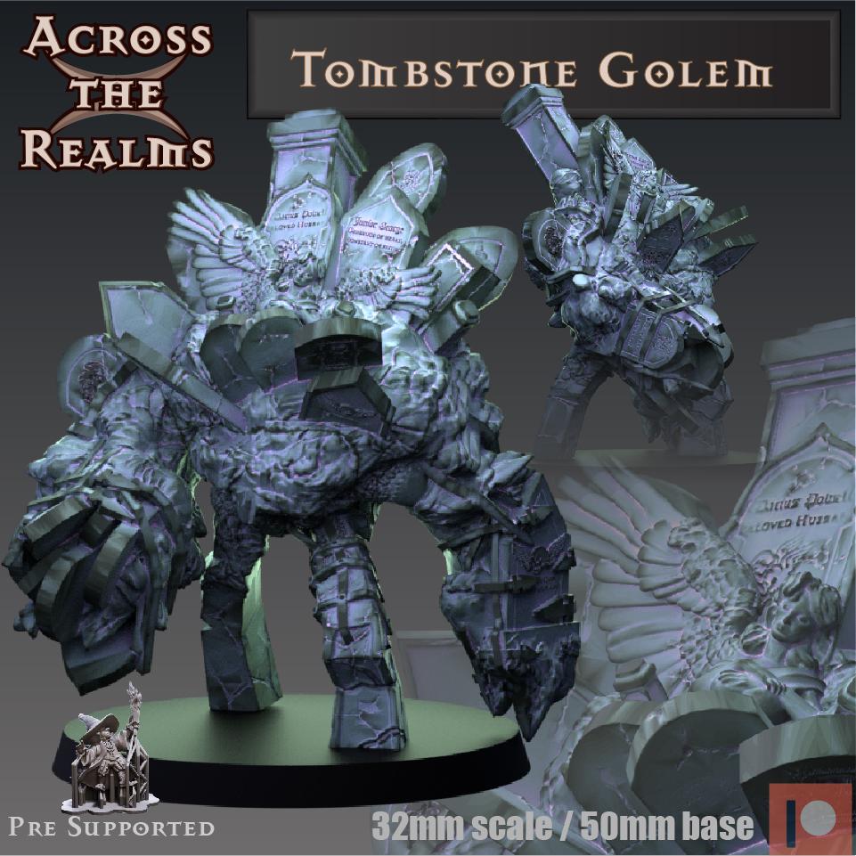 Tombstone Golem Miniature | Across the Realms
