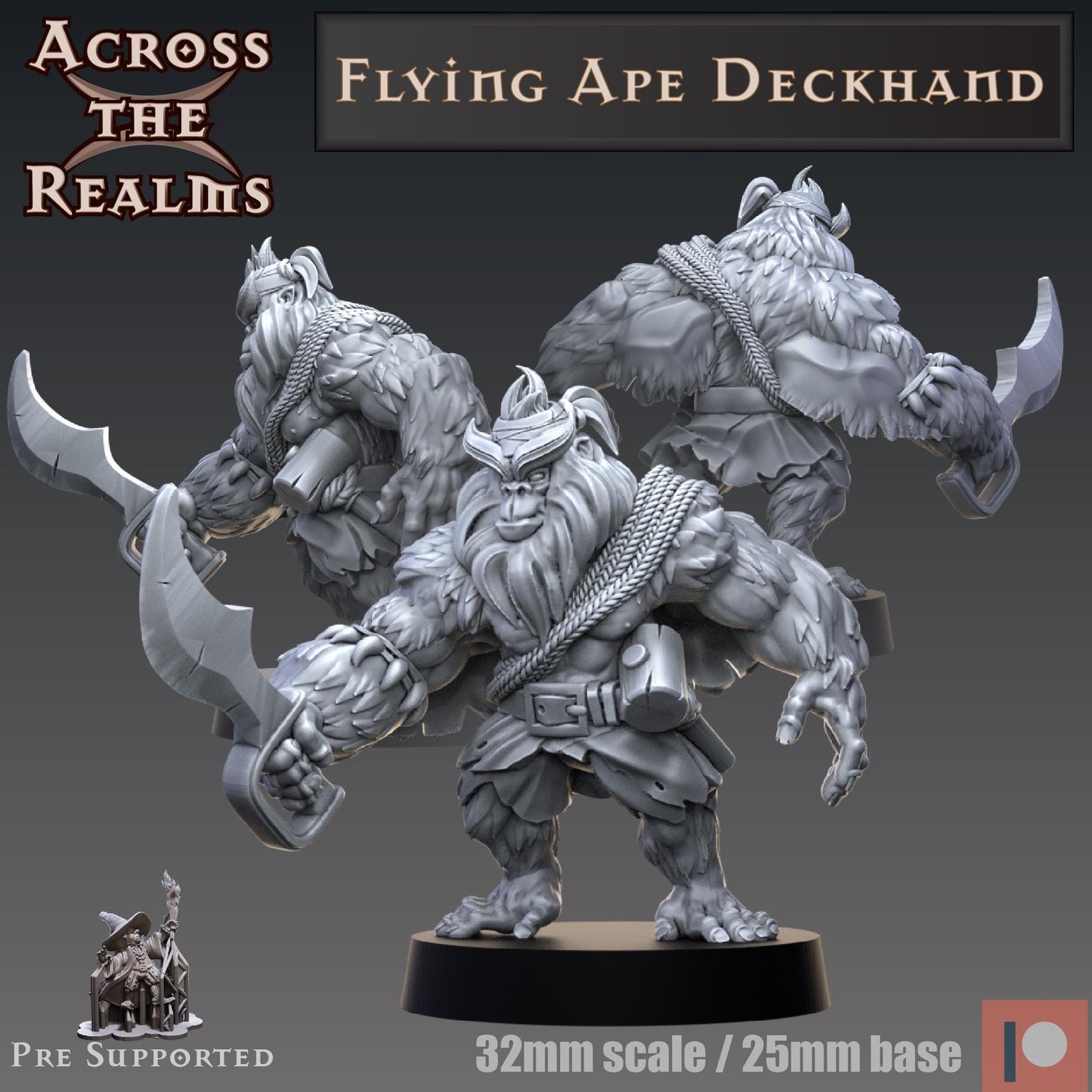 Flying Ape Deckhand Miniature | Across the Realms
