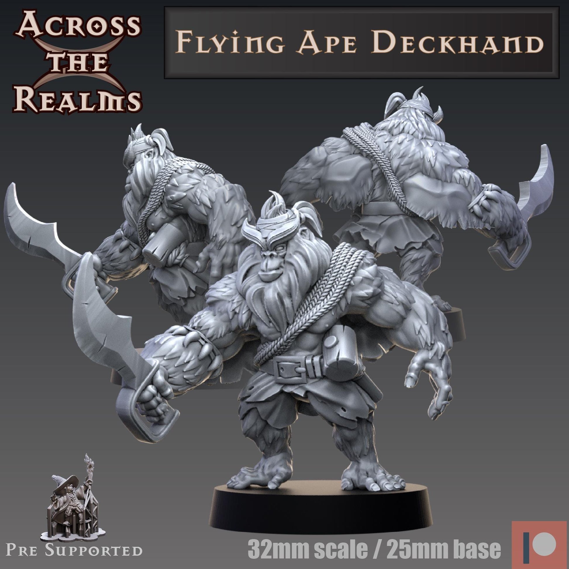 Flying Ape Deckhand Miniature | Across the Realms