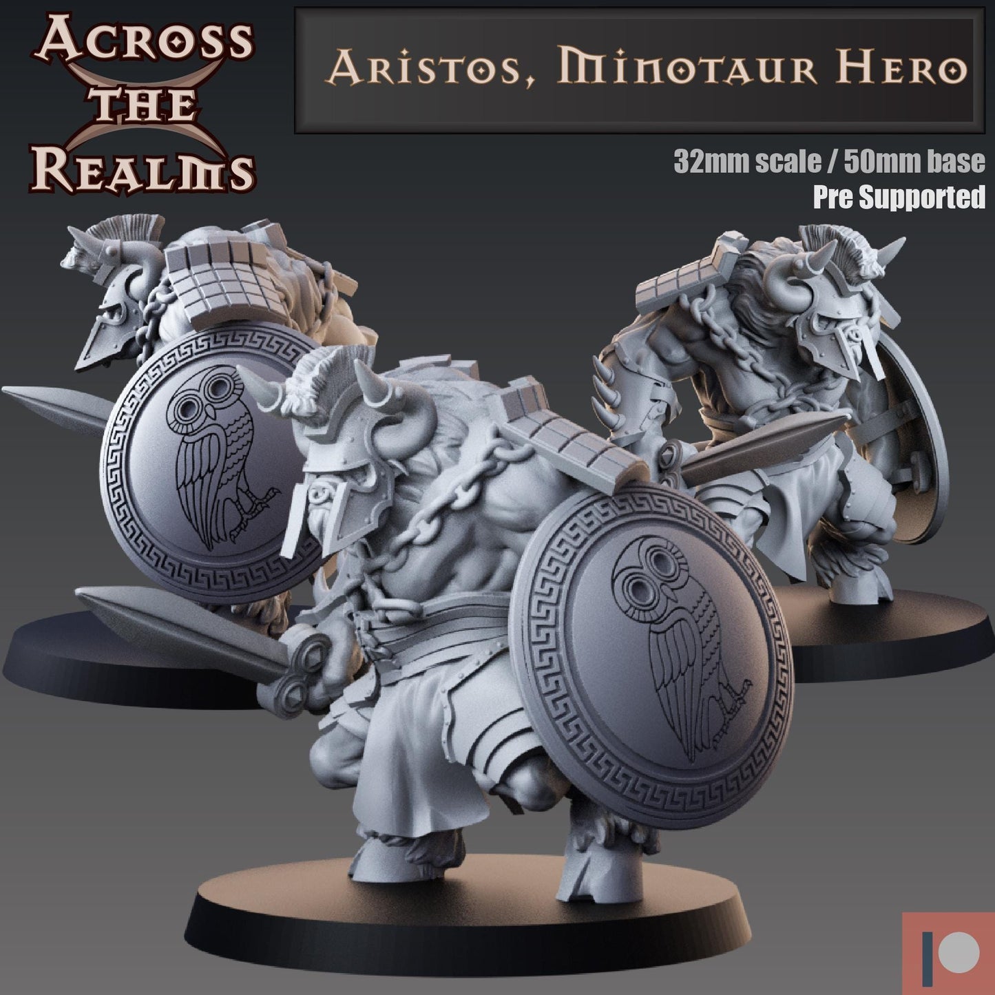 Aristos, Minotaur Hero Miniature | Across the Realms