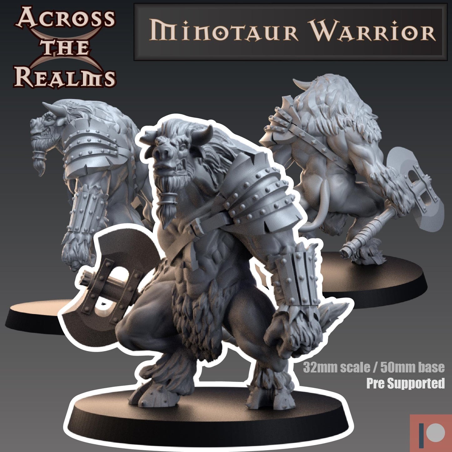 Minotaur Warrior Miniature | Across the Realms