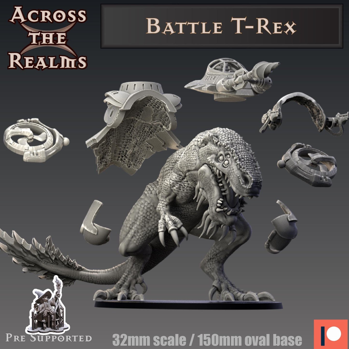 Battle T. Rex Miniature | Across the Realms