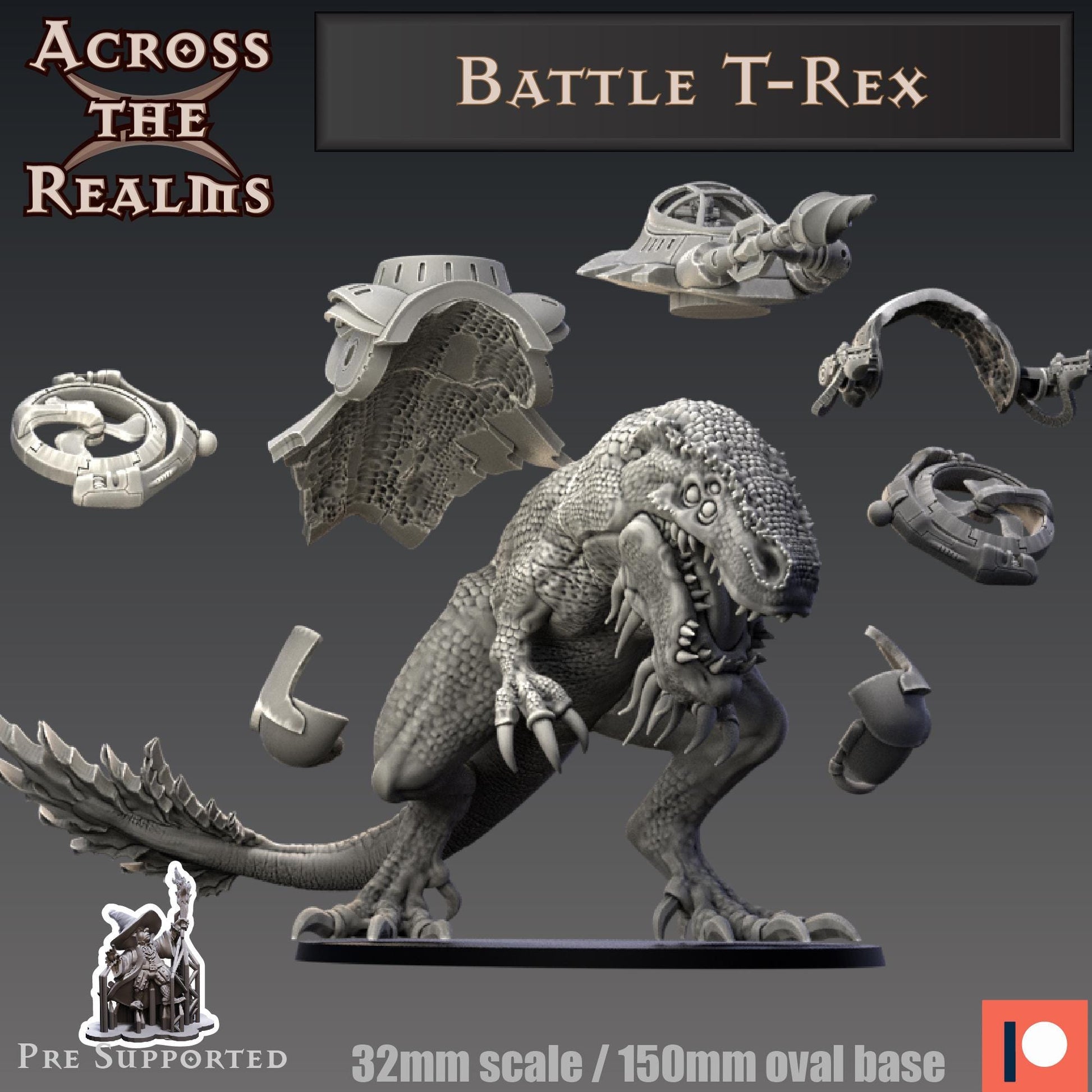 Battle T. Rex Miniature | Across the Realms