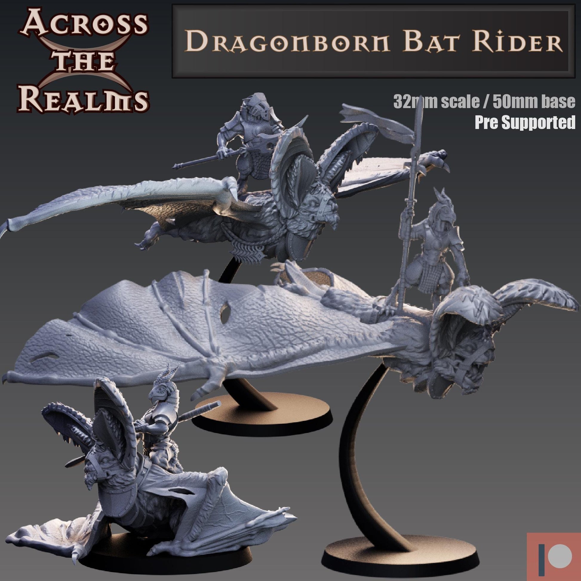 Dragonborn Bat Rider Miniatures | Across the Realms