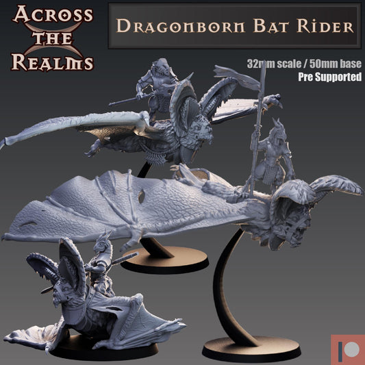 Dragonborn Bat Rider Miniatures | Across the Realms
