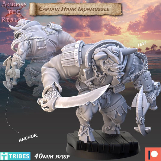 Pirate Minotaur Miniature | Across the Realms