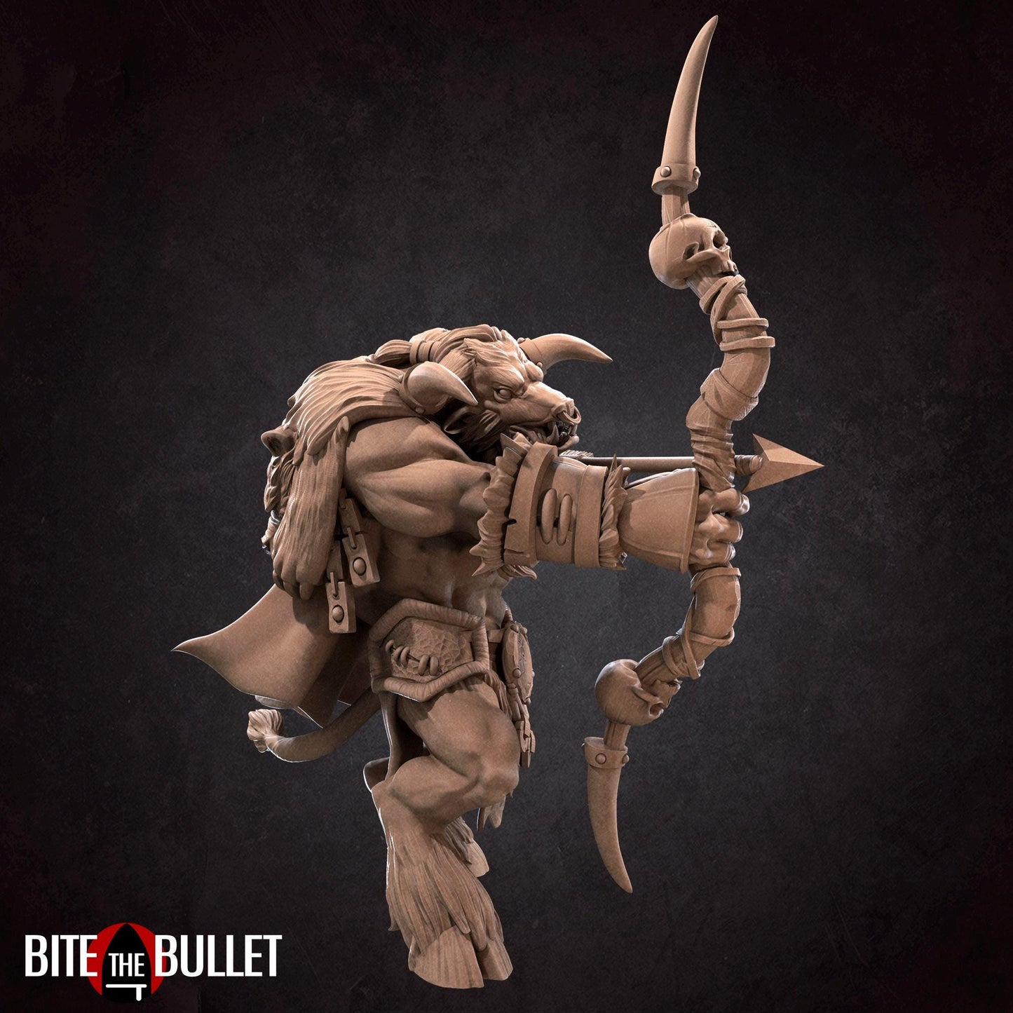 Minotaur Hunter & Bear Miniature | Bite the Bullet