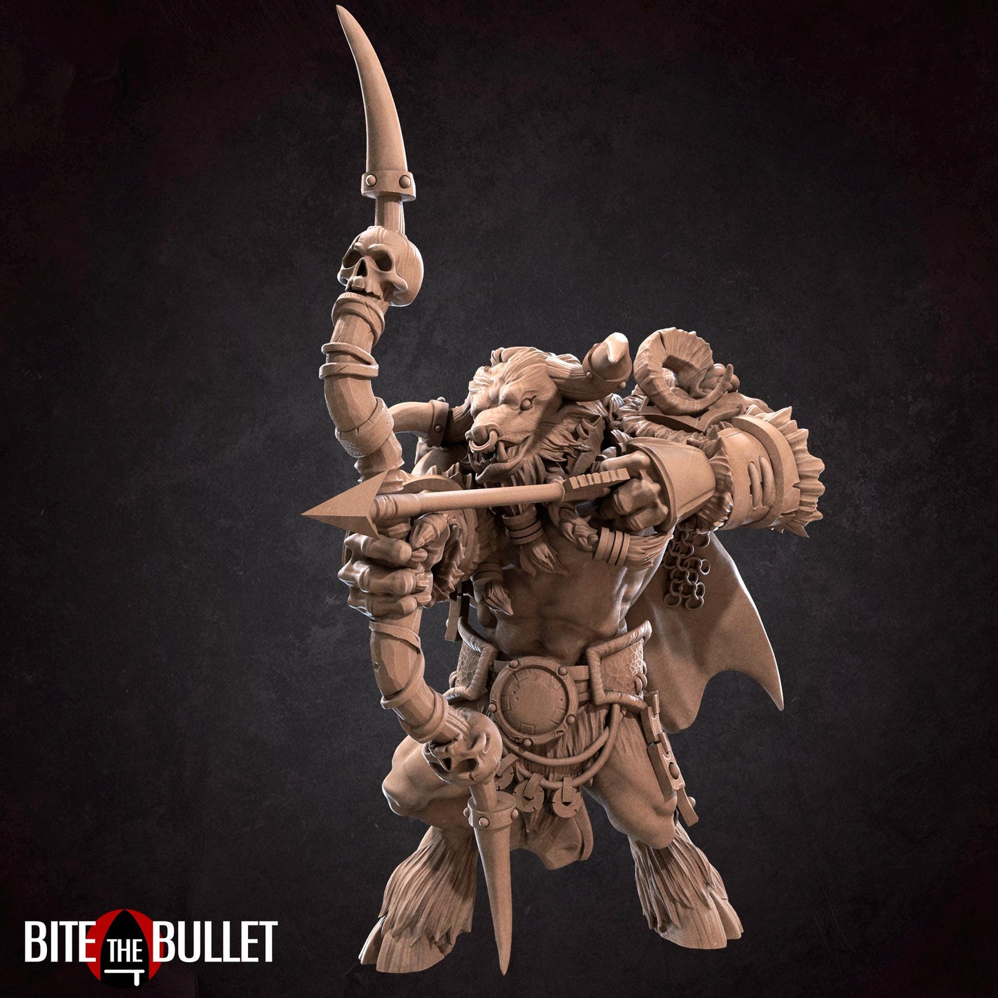 Minotaur Hunter & Bear Miniature | Bite the Bullet