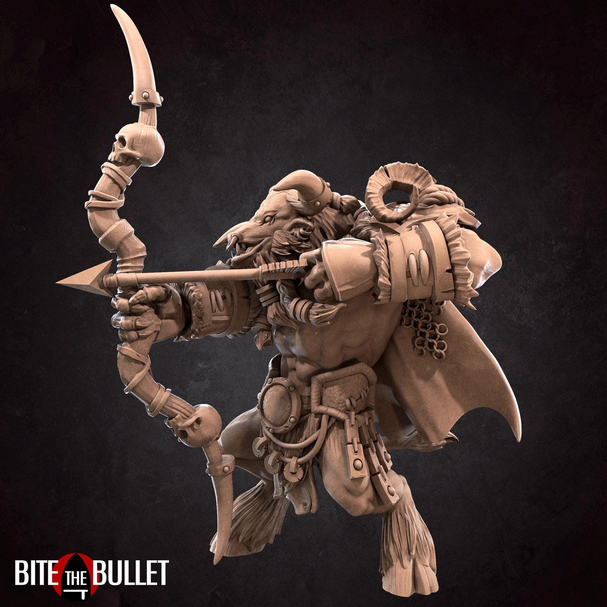 Minotaur Hunter & Bear Miniature | Bite the Bullet