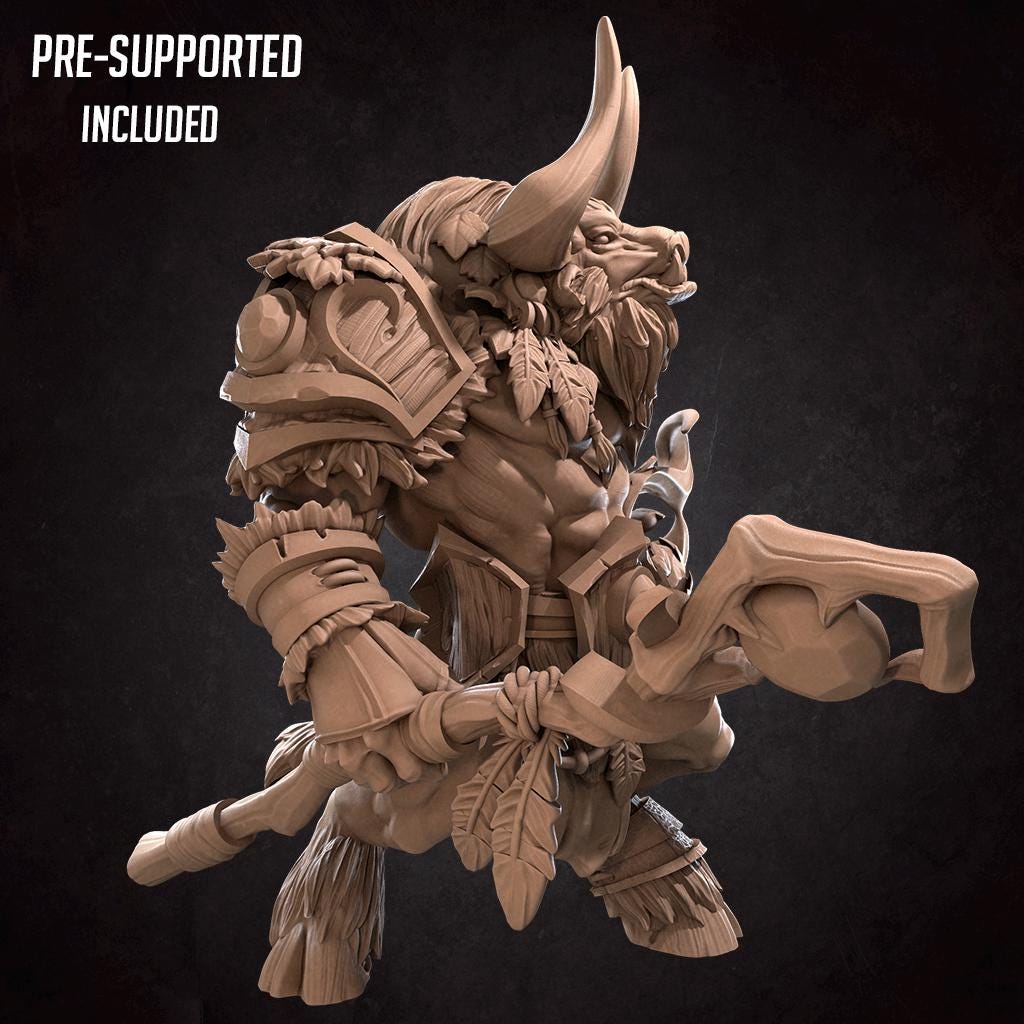 Minotaur Druid Miniature | Bite the Bullet