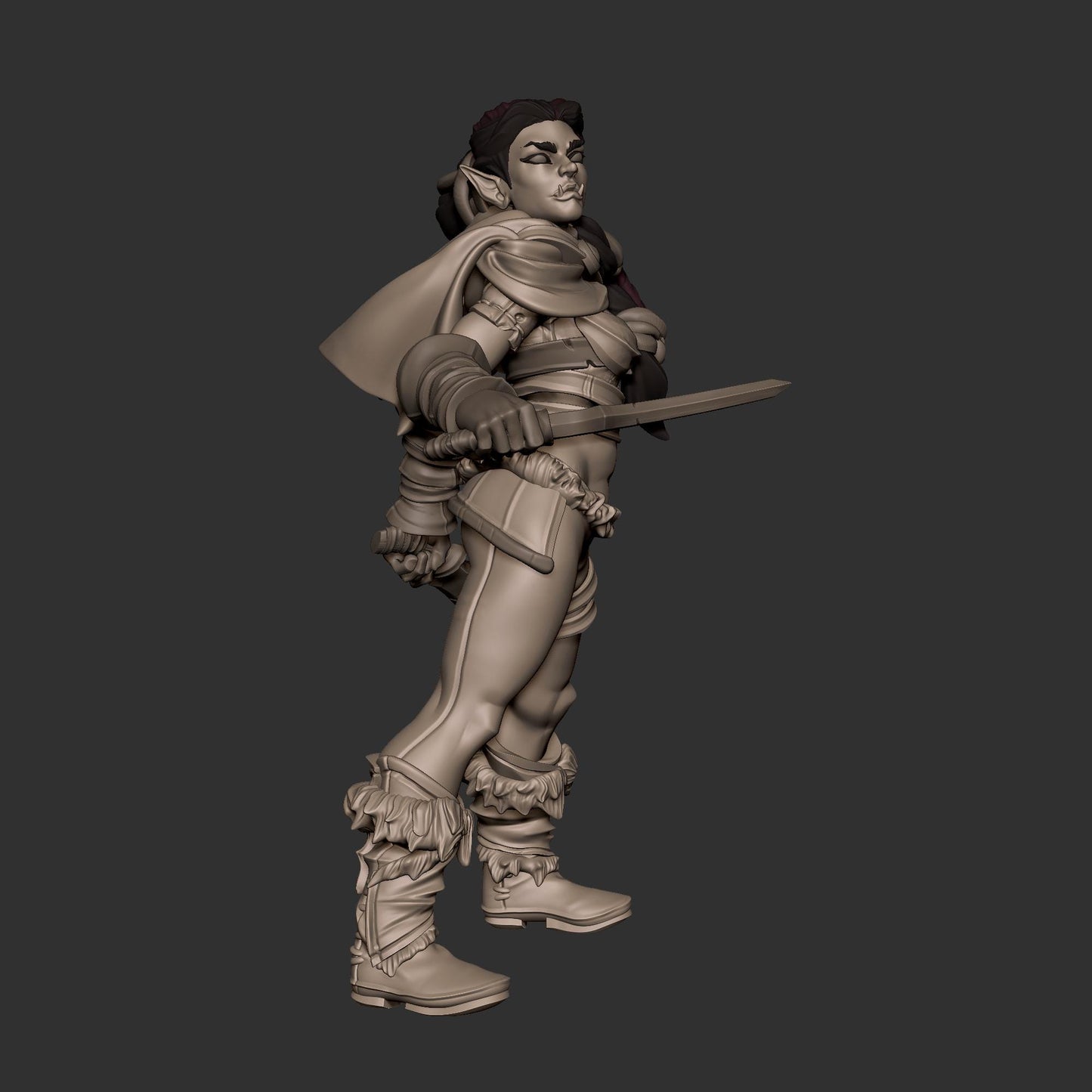 Gara the Half Orc Miniature | Bite the Bullet