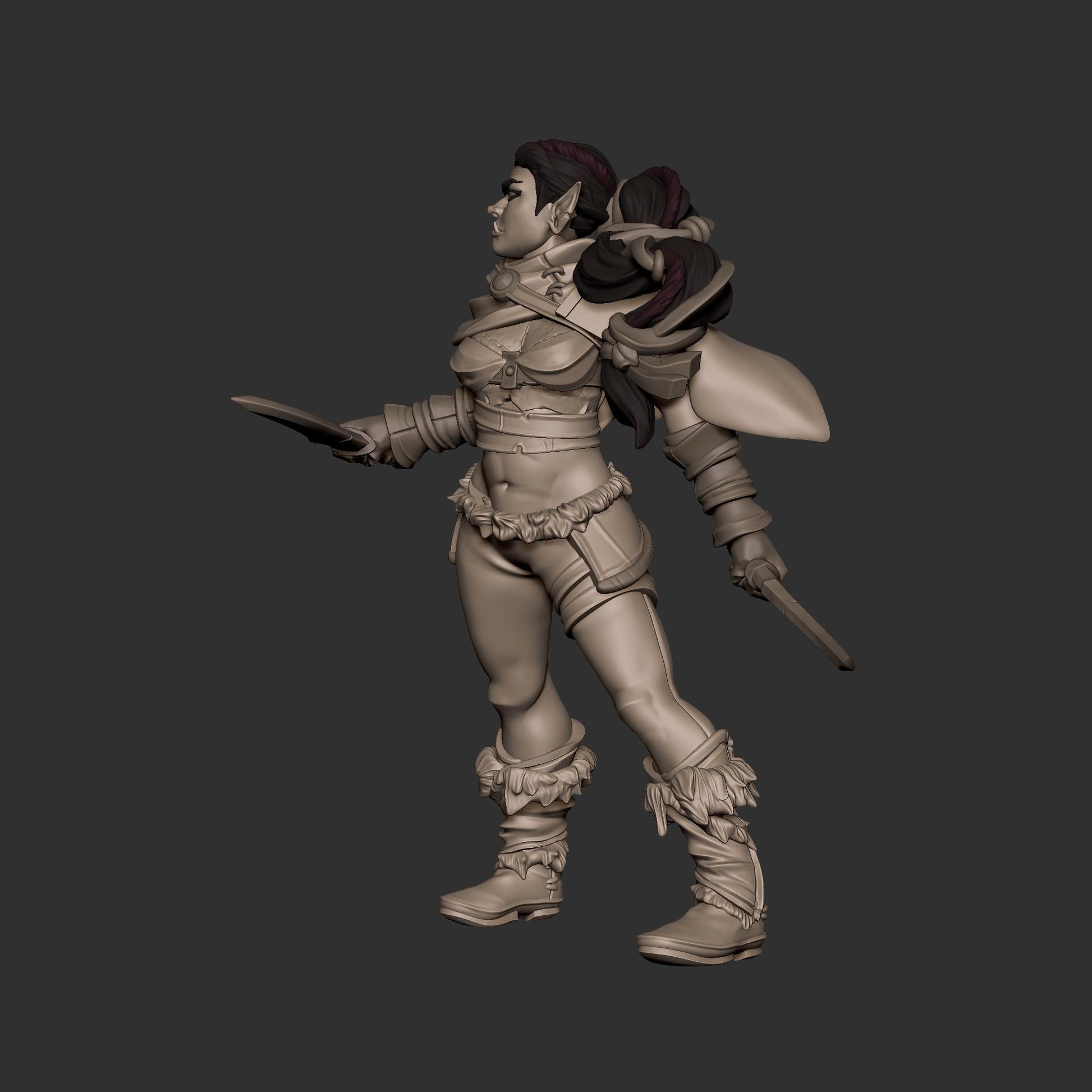 Gara the Half Orc Miniature | Bite the Bullet