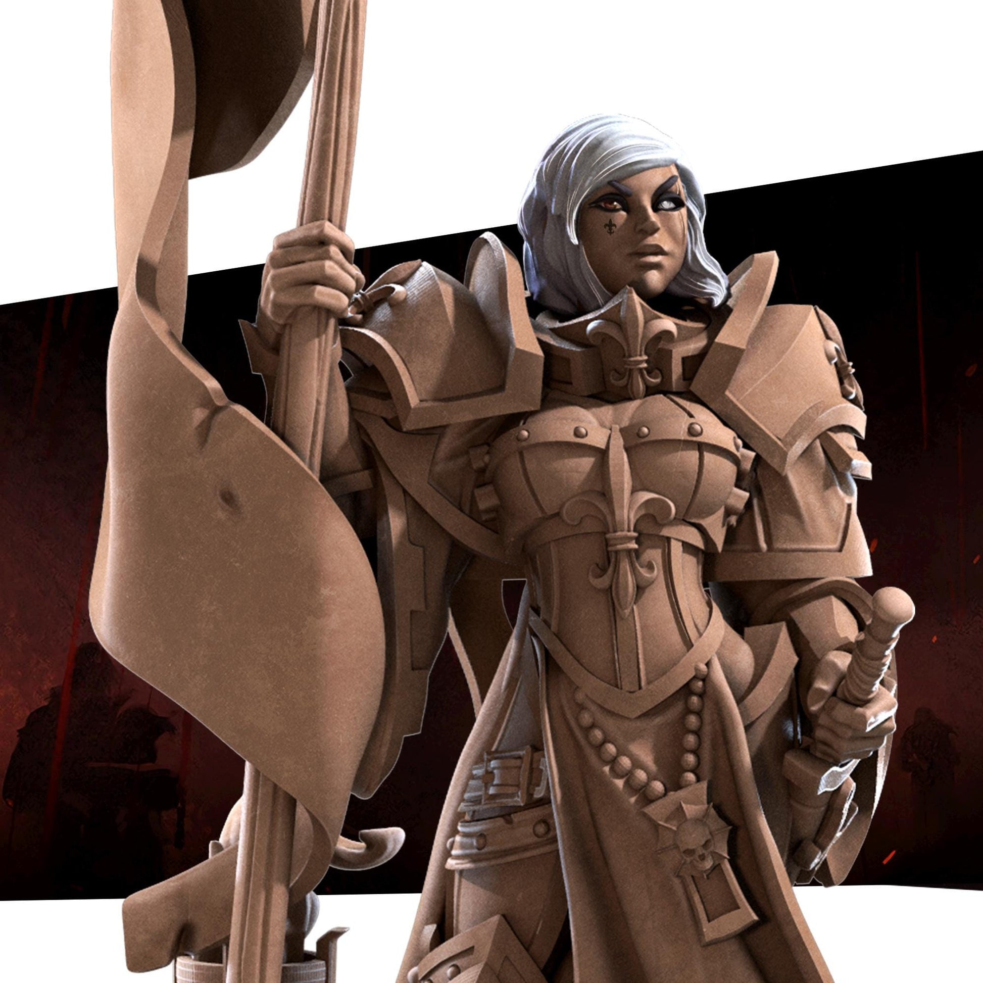 War Sister Banner Bearer Miniature | Bite the Bullet