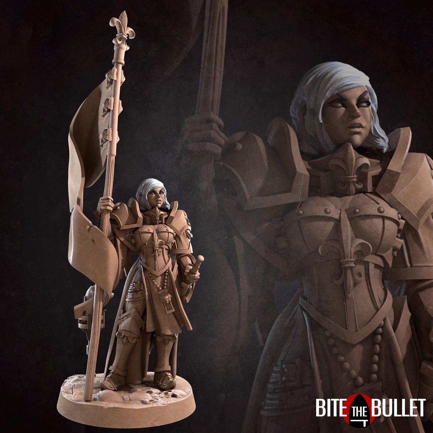 War Sister Banner Bearer Miniature | Bite the Bullet