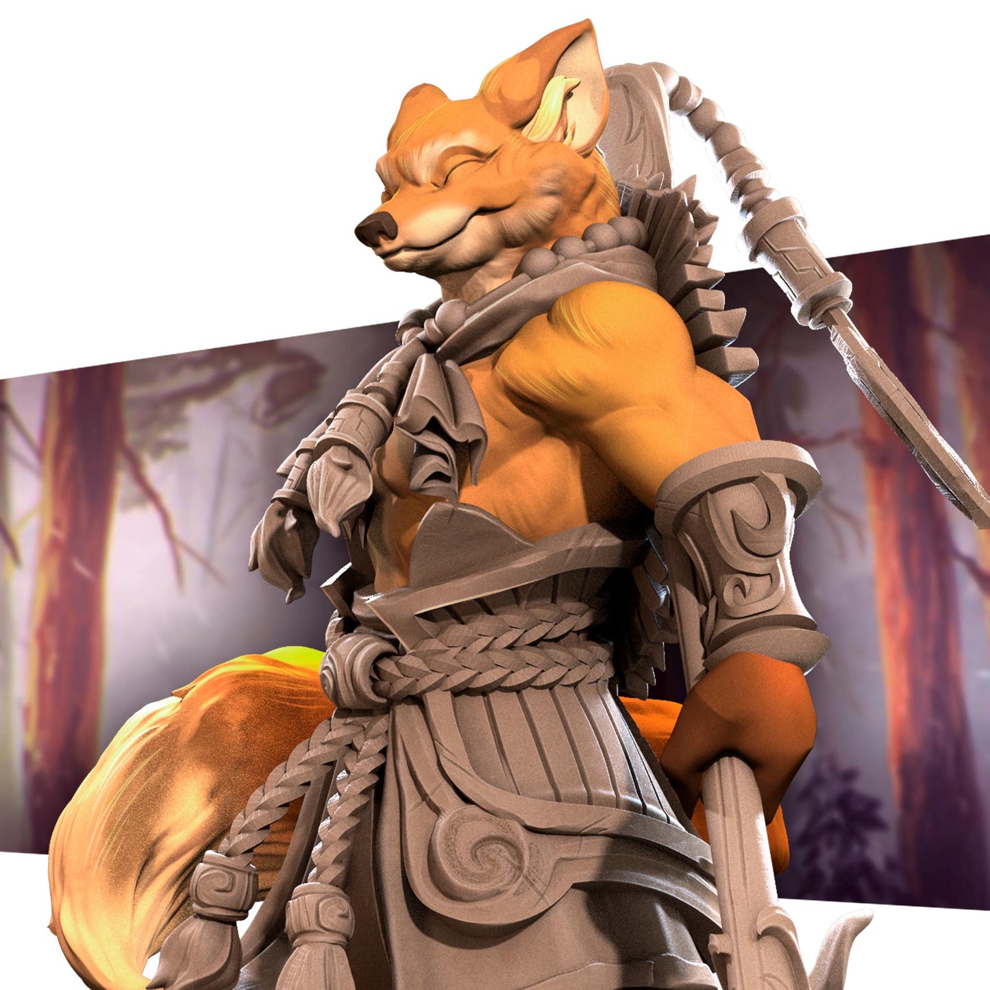 Foxfolk Monk Miniature | Bite the Bullet