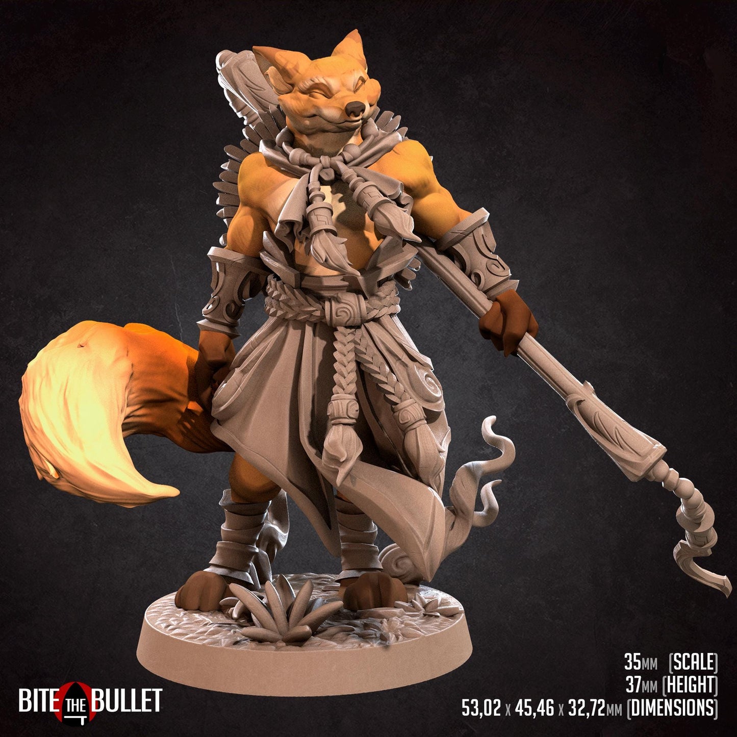 Foxfolk Monk Miniature | Bite the Bullet