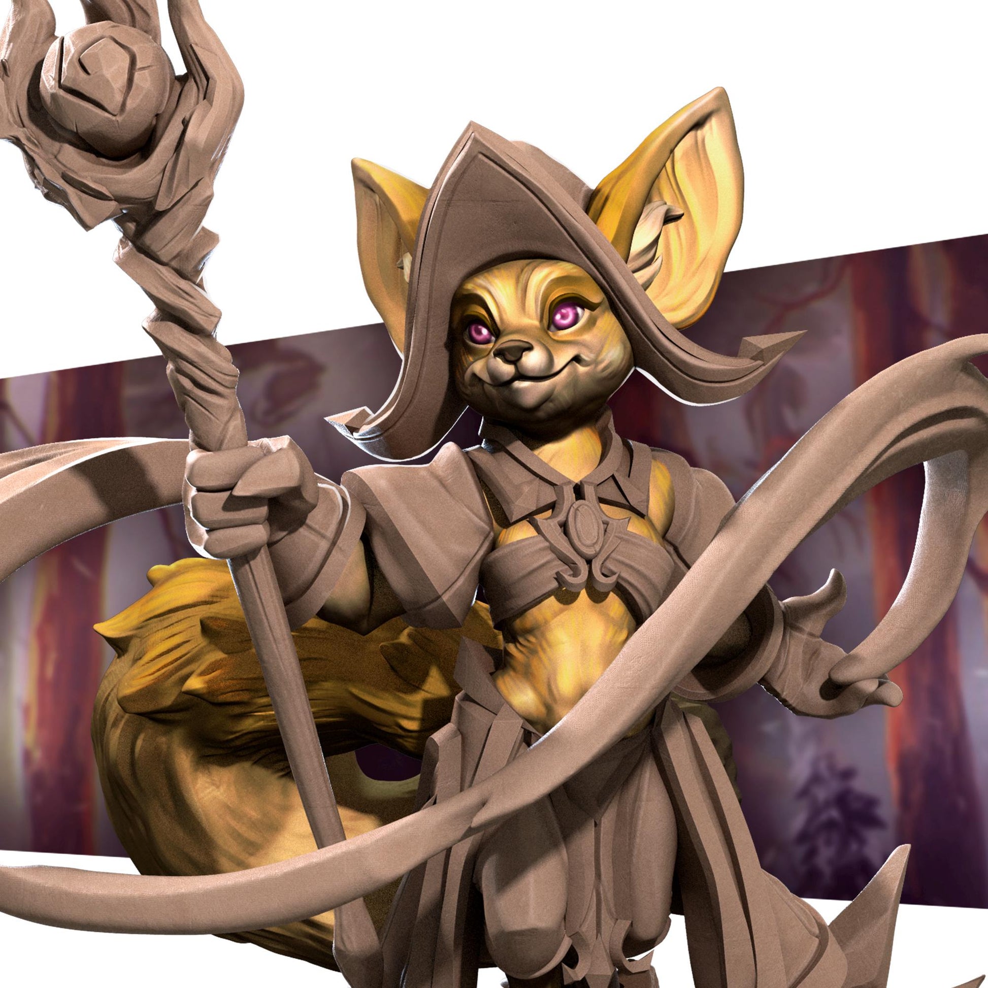 Hikari, the Foxfolk Wizard Miniature | Bite the Bullet