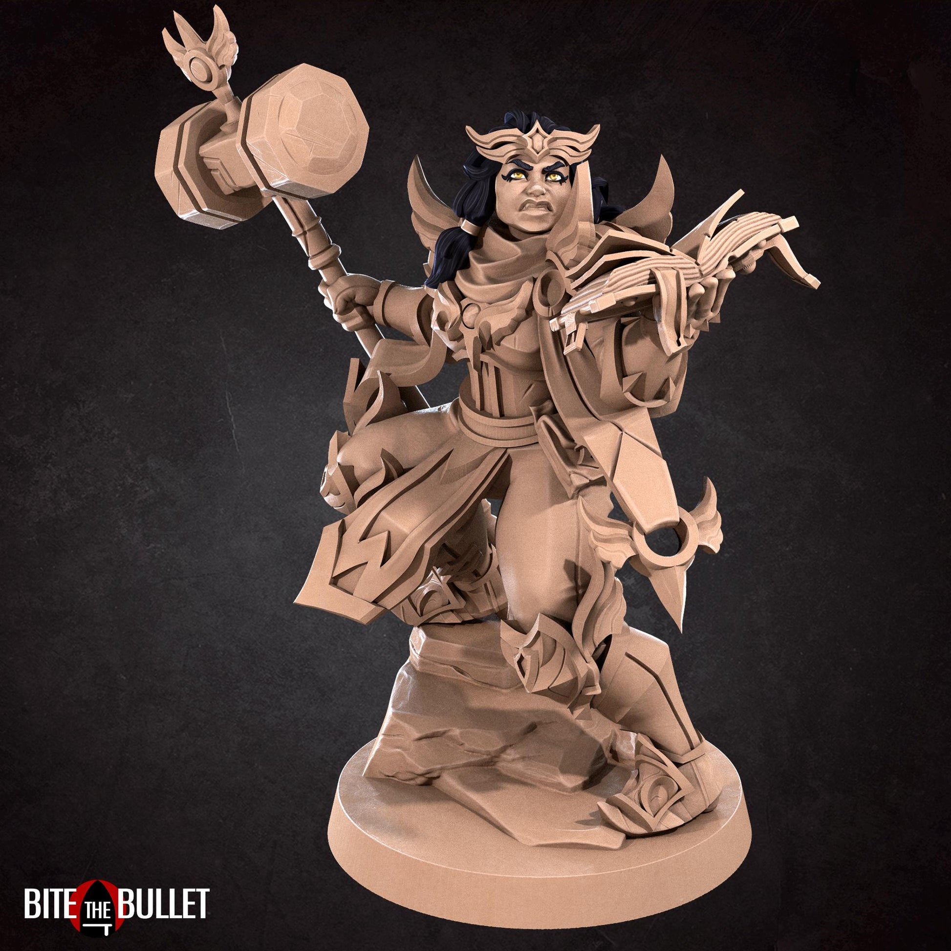 Loretta Hammerlift, the Chunky Cleric Miniature | Bite the Bullet