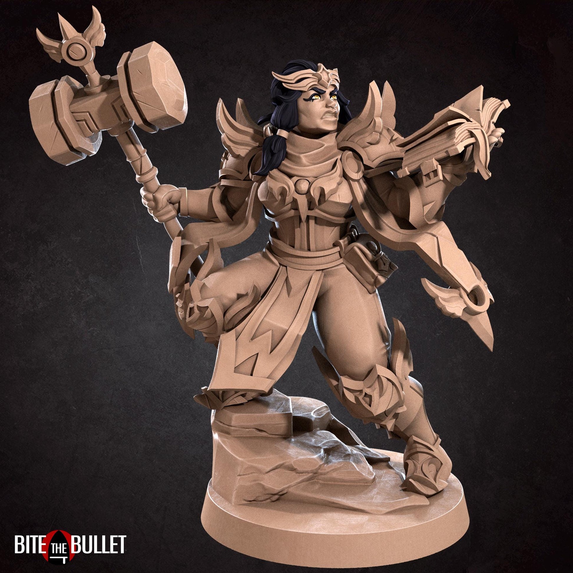 Loretta Hammerlift, the Chunky Cleric Miniature | Bite the Bullet