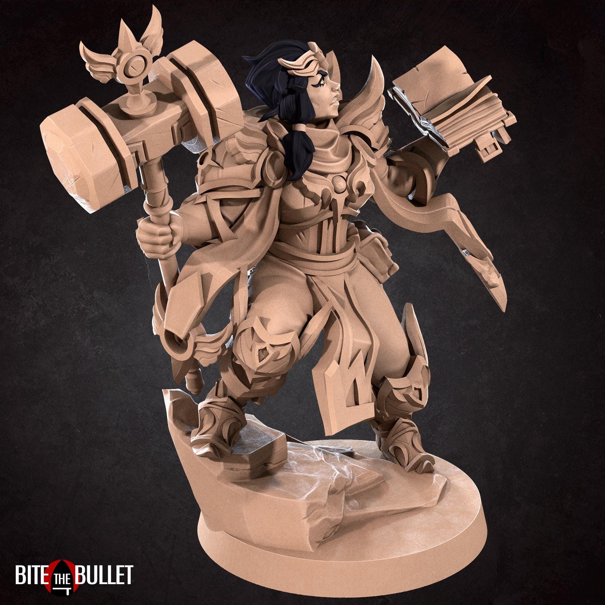 Loretta Hammerlift, the Chunky Cleric Miniature | Bite the Bullet