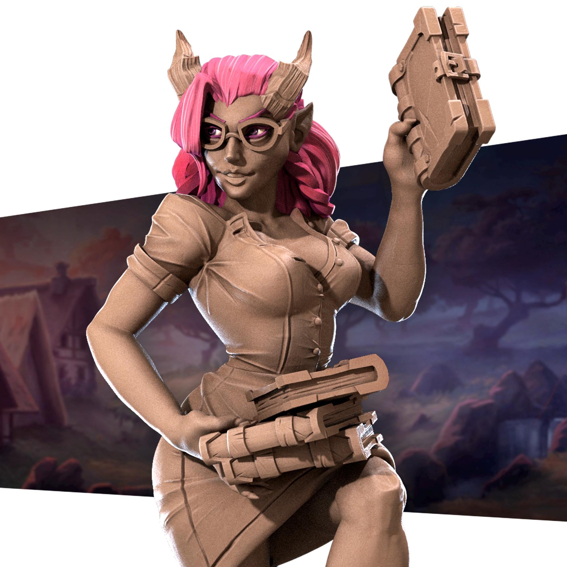 Liz, the Tiefling Librarian Miniature | Bite the Bullet