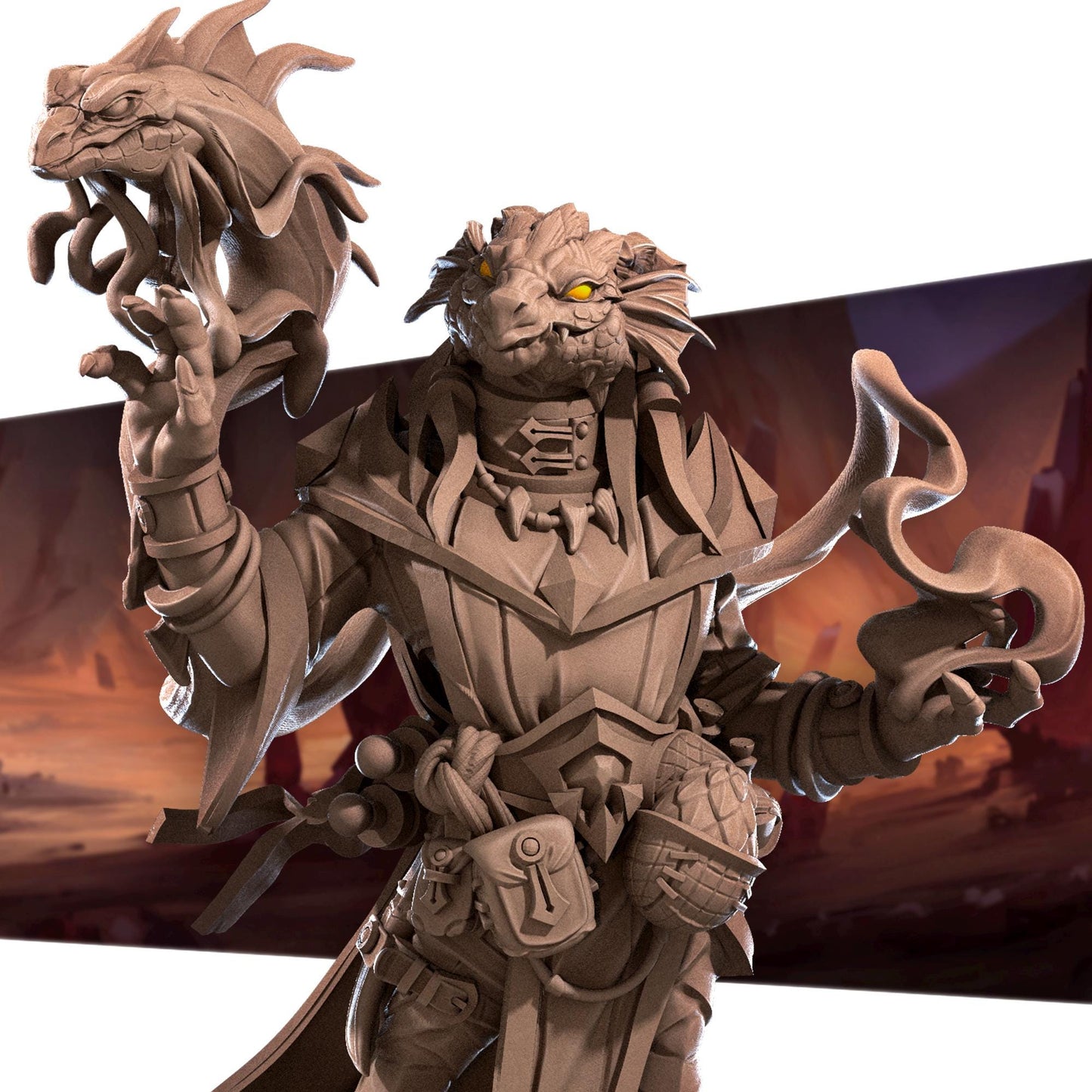 Dragonborn Wizard Miniature | Bite the Bullet