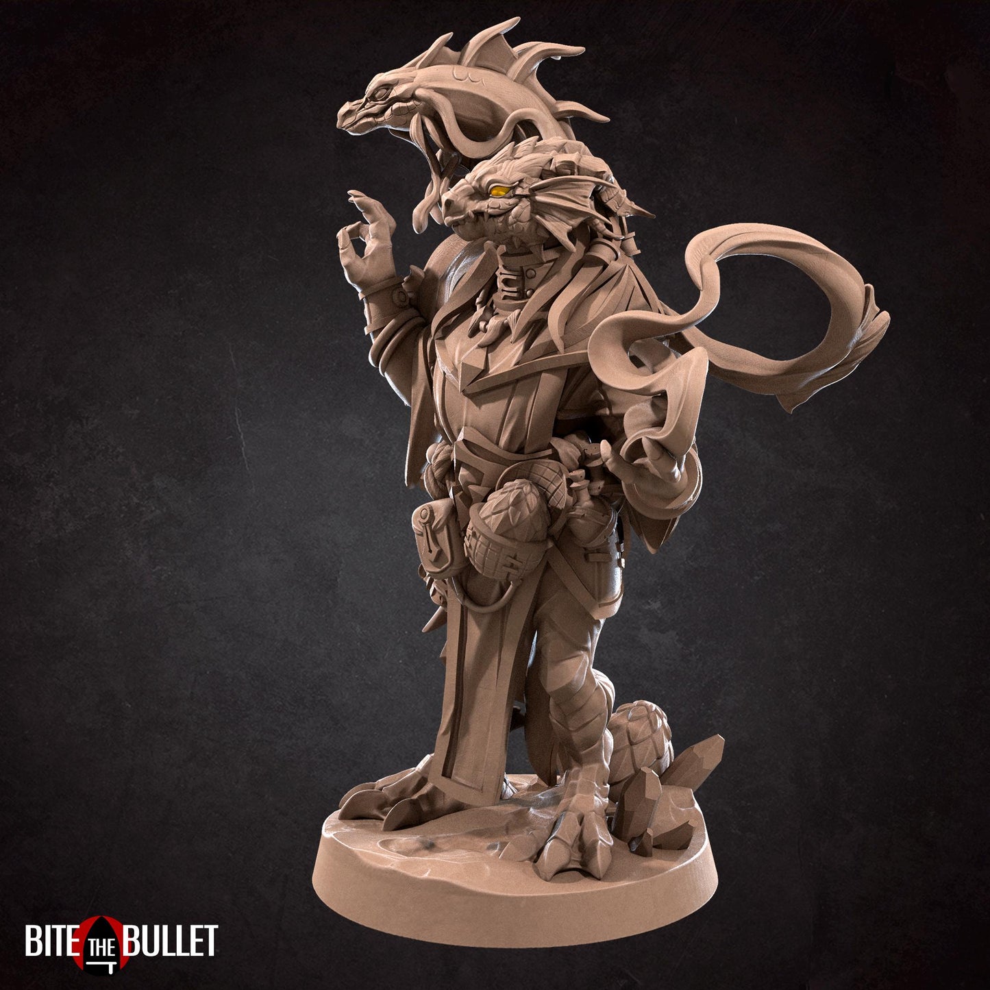Dragonborn Wizard Miniature | Bite the Bullet
