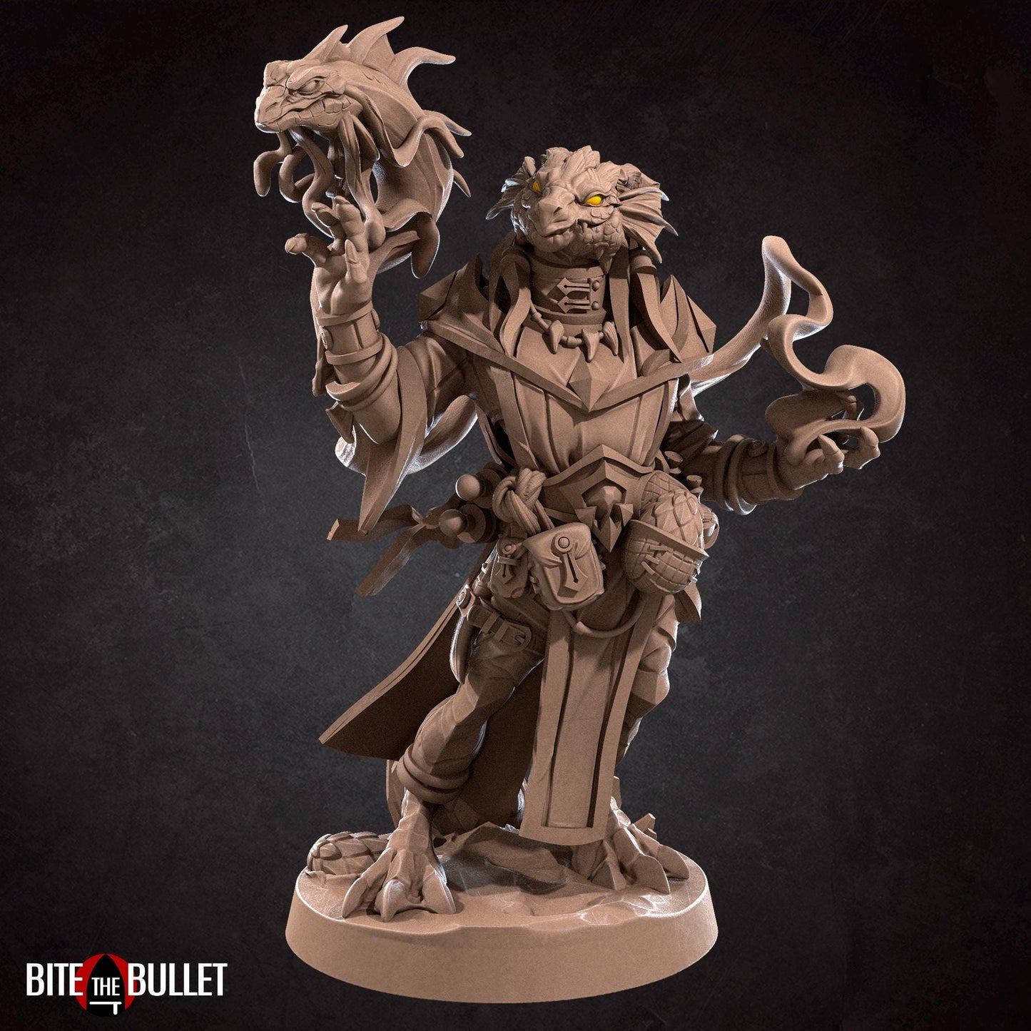 Dragonborn Wizard Miniature | Bite the Bullet