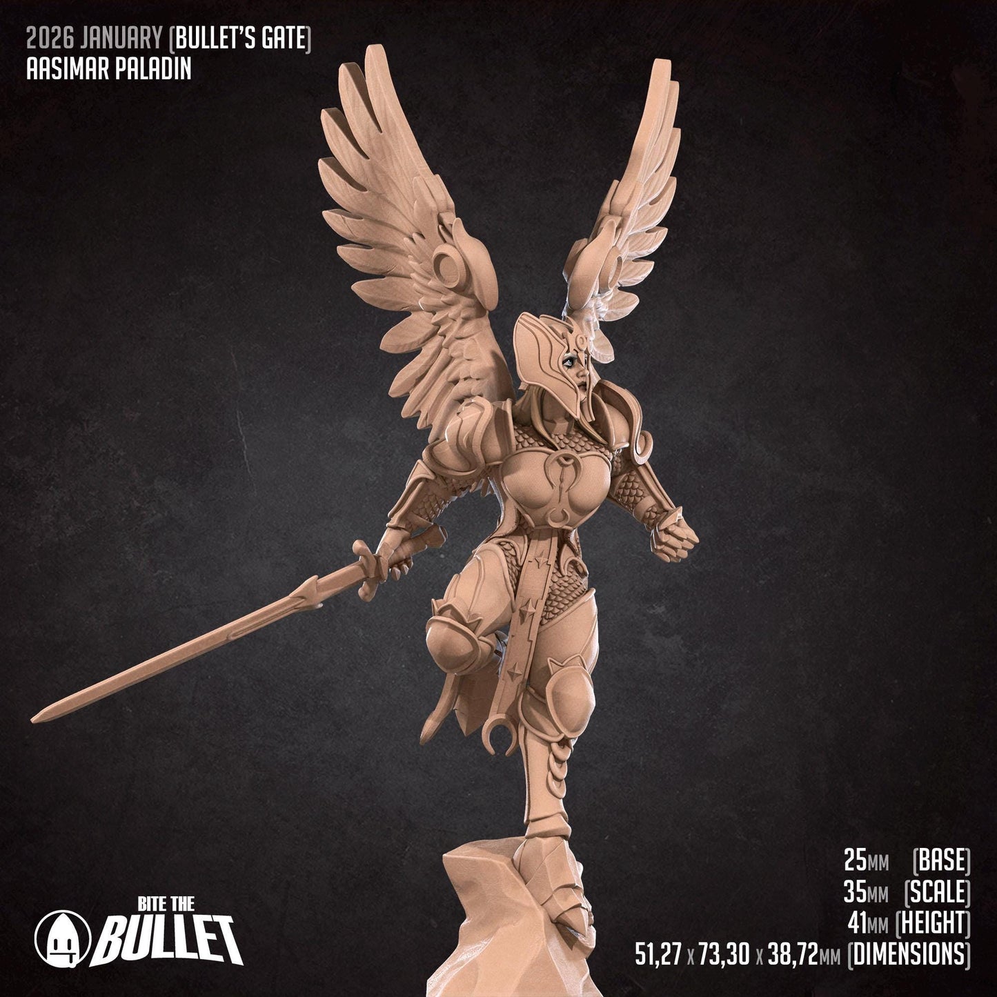 Aasimar Paladin Miniature | Bite the Bullet