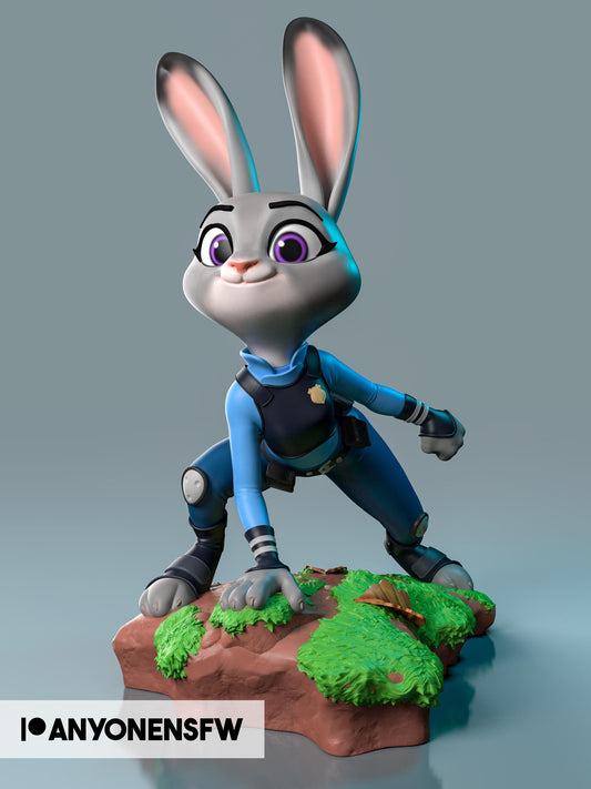 Bunny Cop Model Kit | 3D Resin Printed Figurine | Anyone