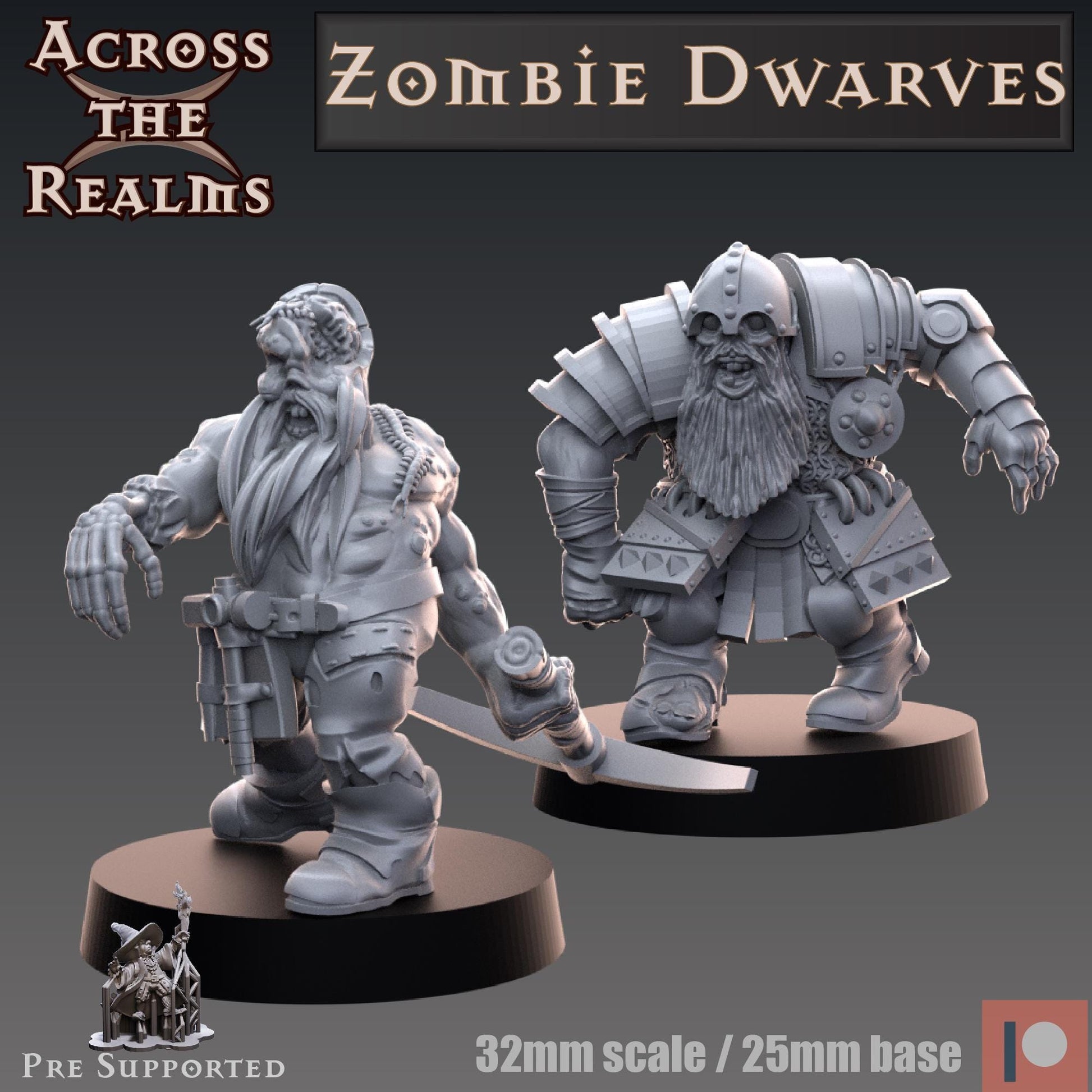 Zombie Dwarf Miniatures | Across the Realms