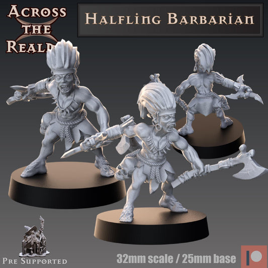 Halfling Barbarian Miniature | Across the Realms