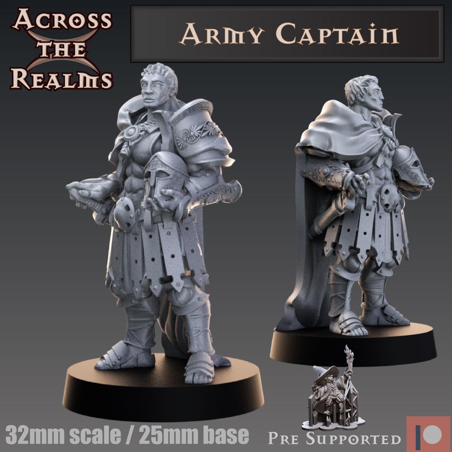 Army Captain Miniature | Across the Realms