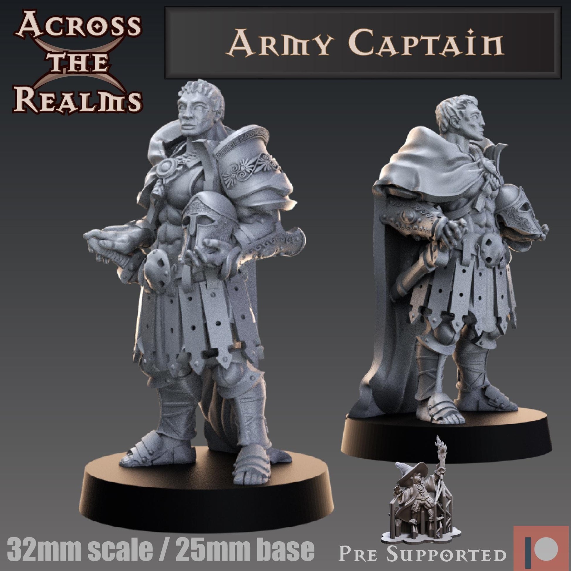 Army Captain Miniature | Across the Realms