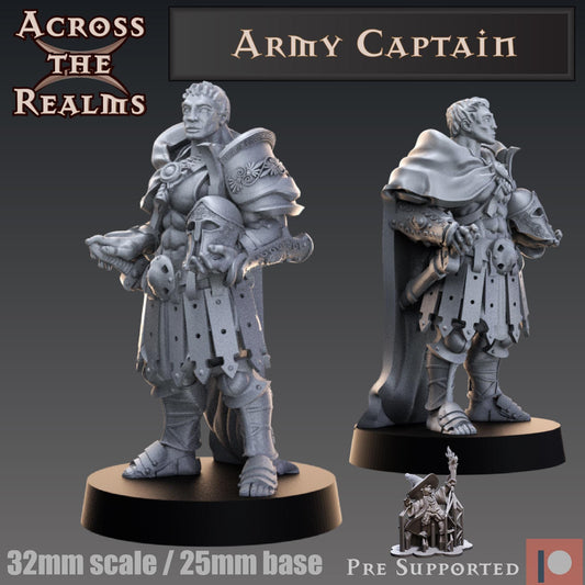 Army Captain Miniature | Across the Realms