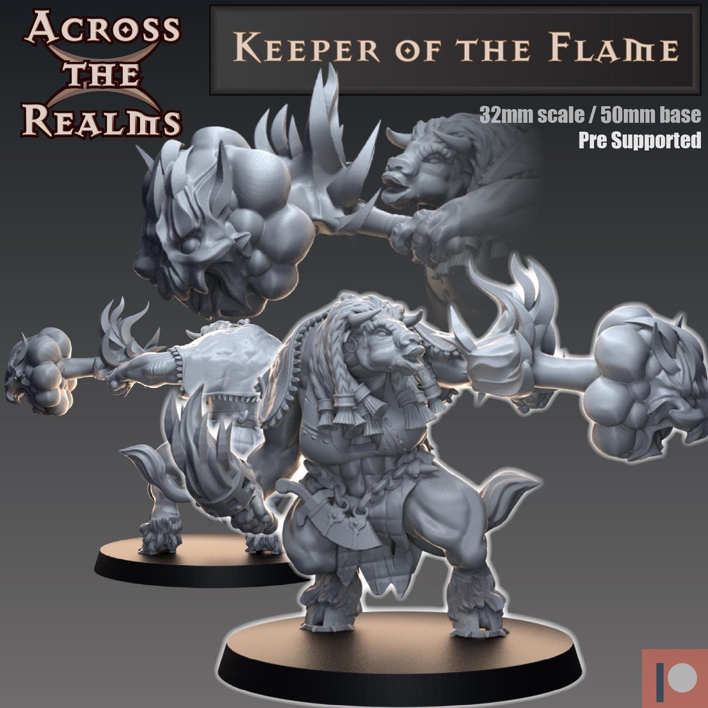 Keeper of the Flame Minotaur Miniature | Across the Realms
