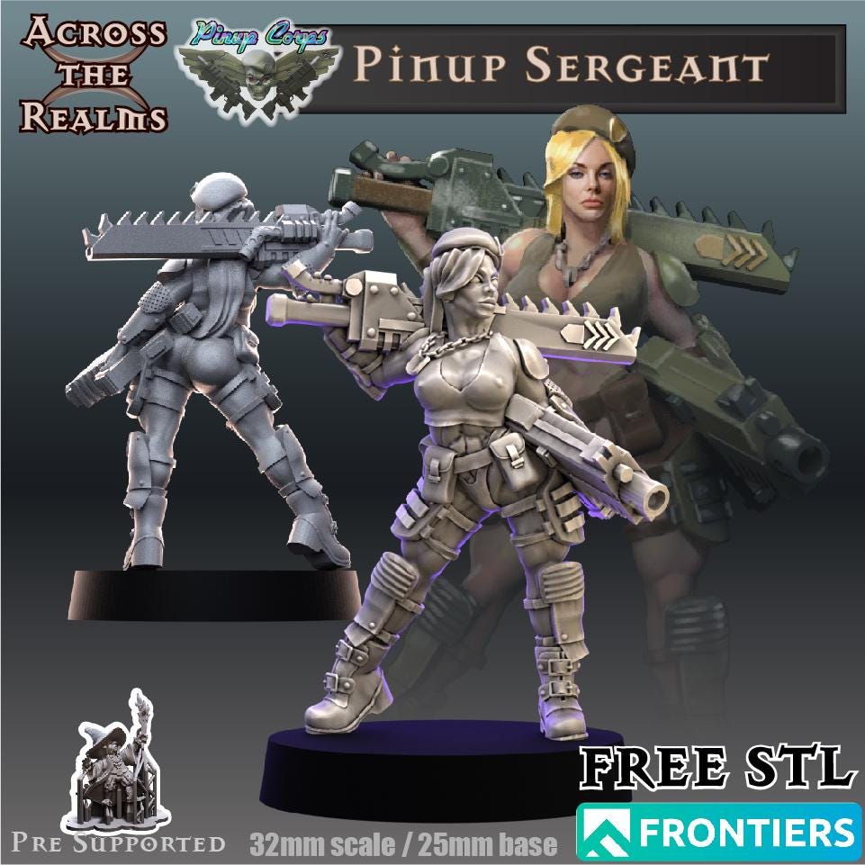 Pinup Sargeant Miniature | Across the Realms