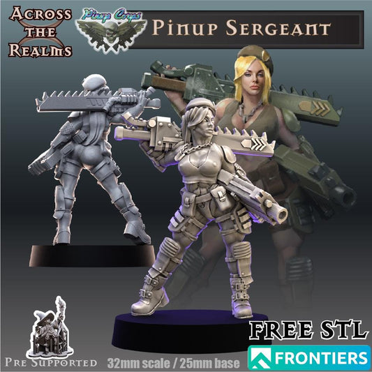 Pinup Sargeant Miniature | Across the Realms