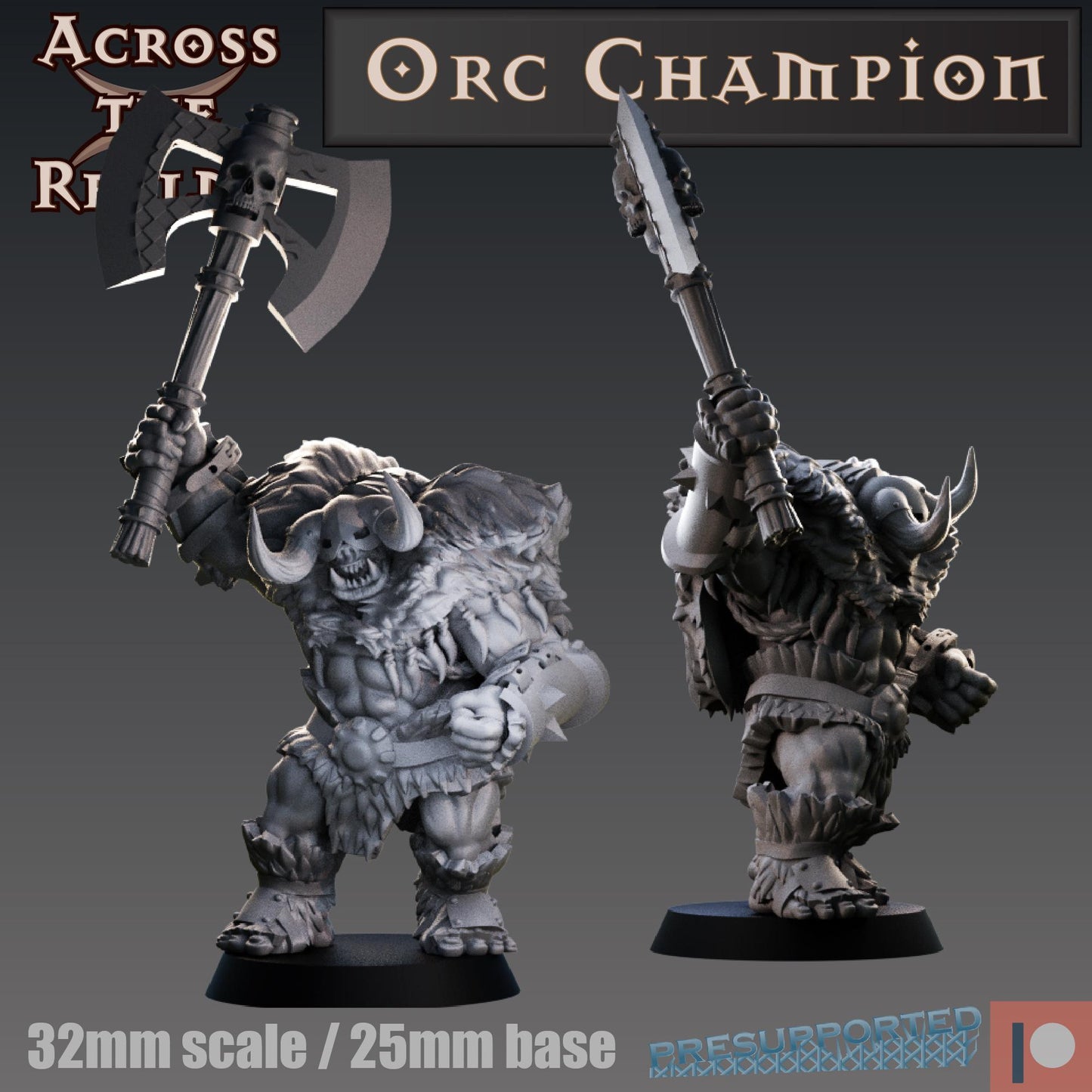 Orc Champion Miniature | Across the Realms