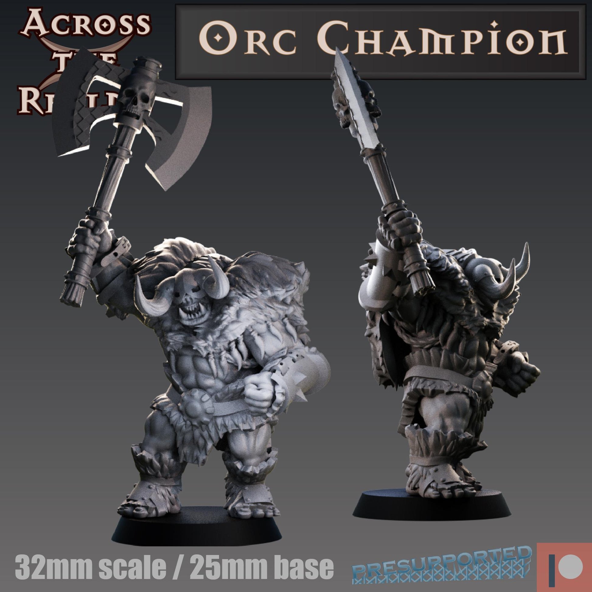 Orc Champion Miniature | Across the Realms