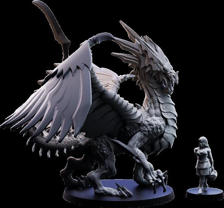 Steel Dragon Miniature | Across the Realms