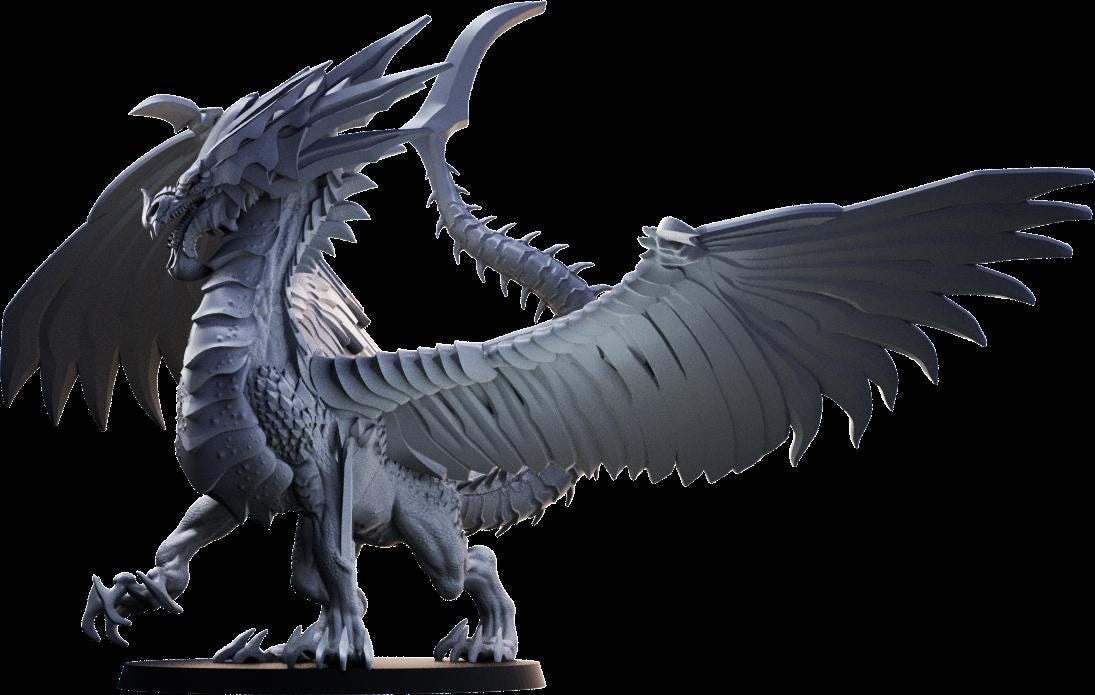 Steel Dragon Miniature | Across the Realms