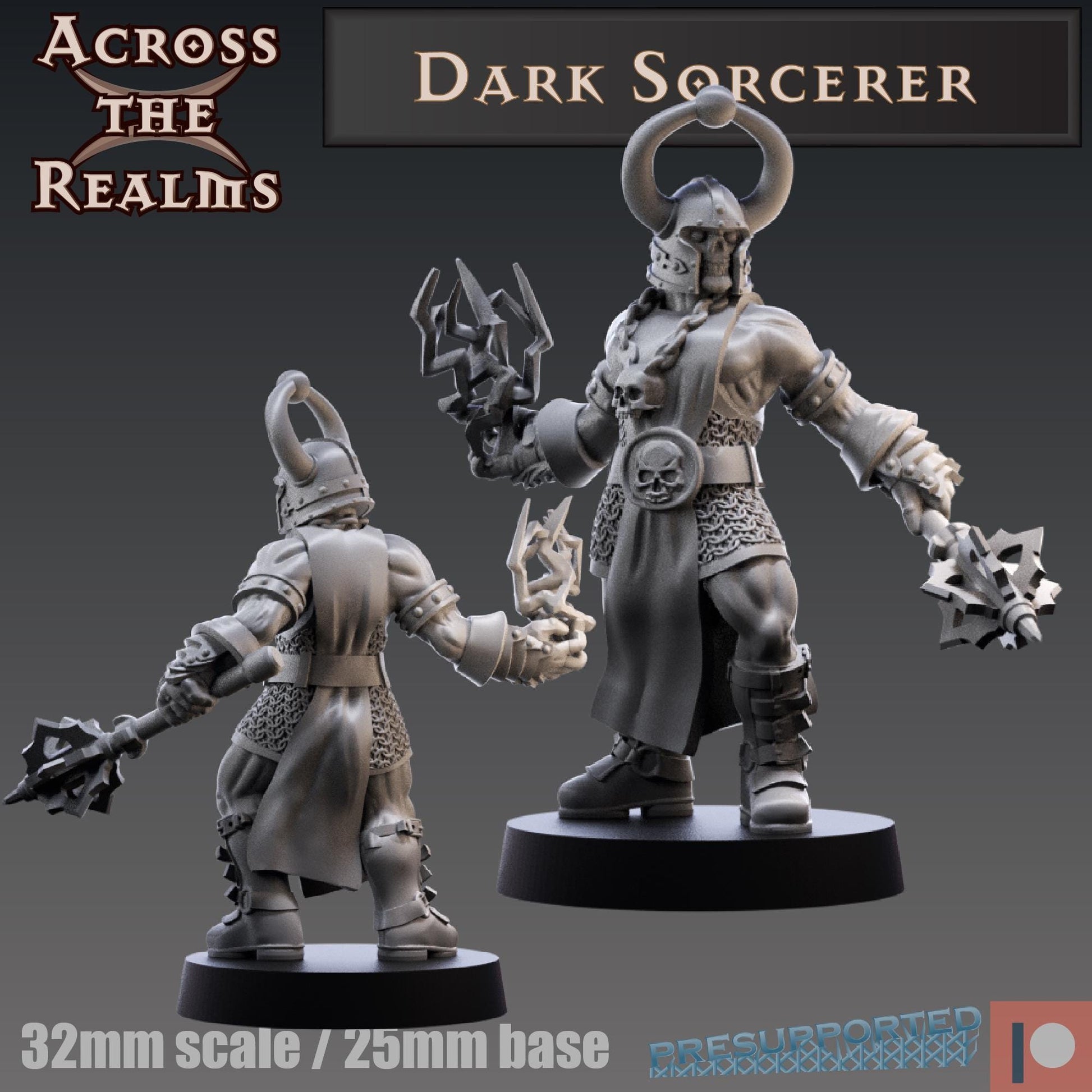 Dark Sorcerer Miniature | Across the Realms