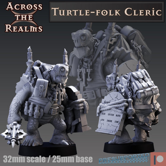 Turtle Cleric Miniature | Across the Realms