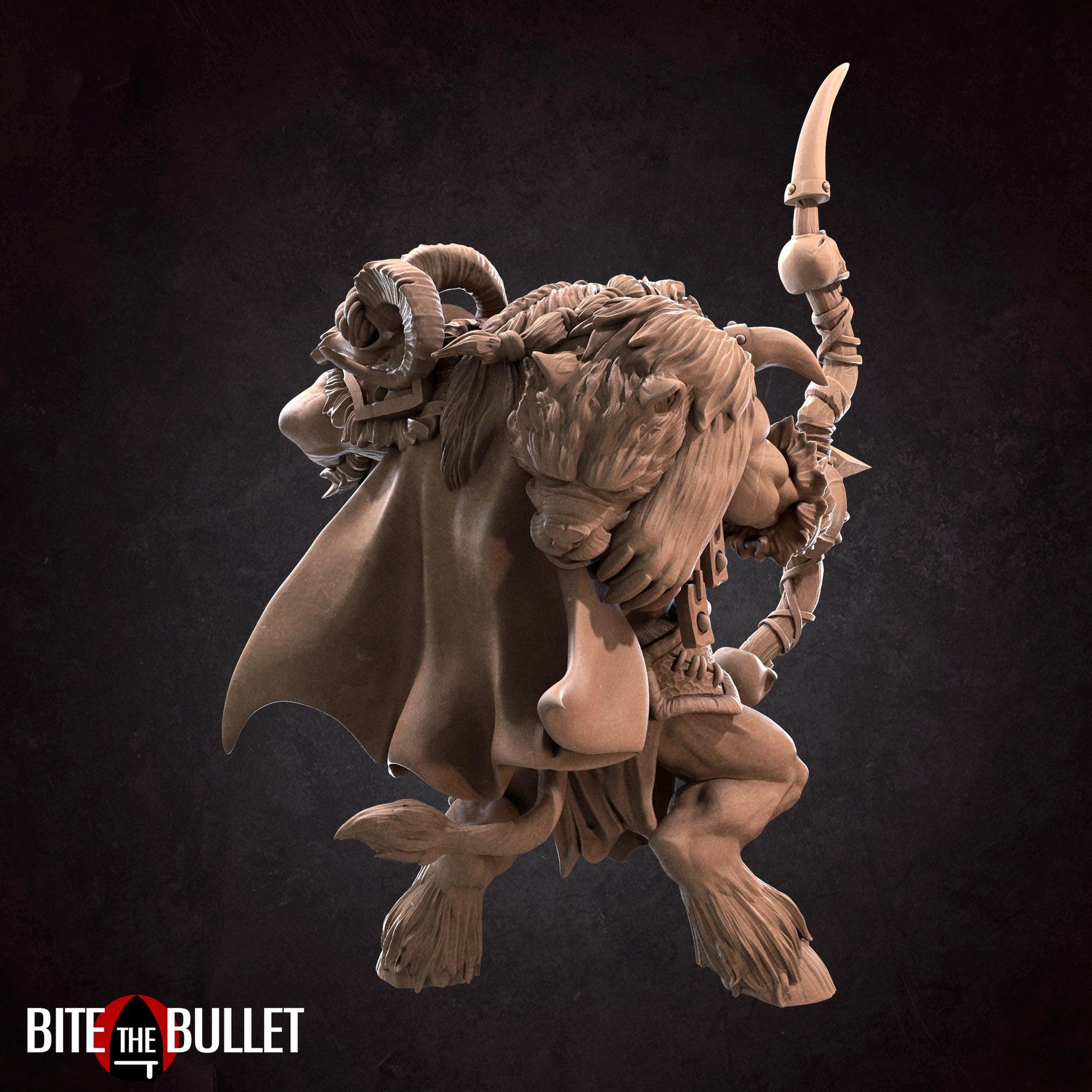 Minotaur Hunter & Bear Miniature | Bite the Bullet