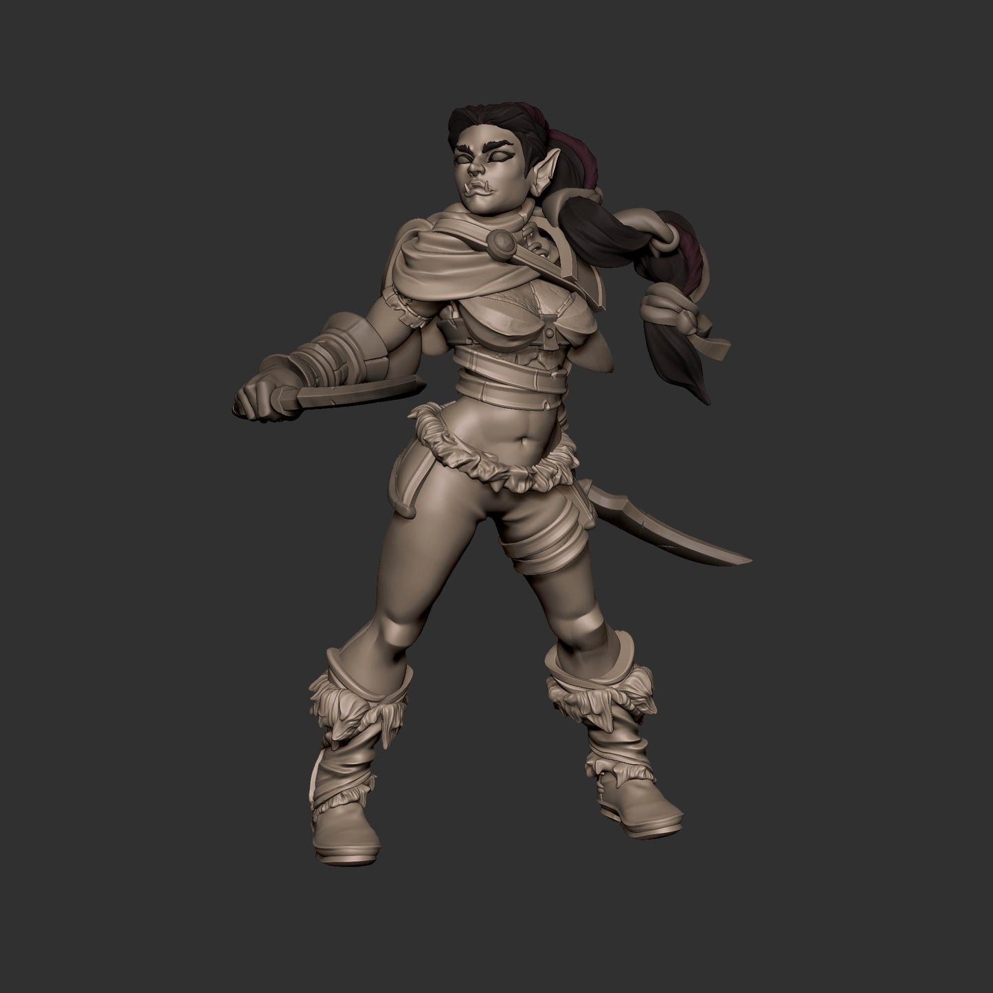 Gara the Half Orc Miniature | Bite the Bullet