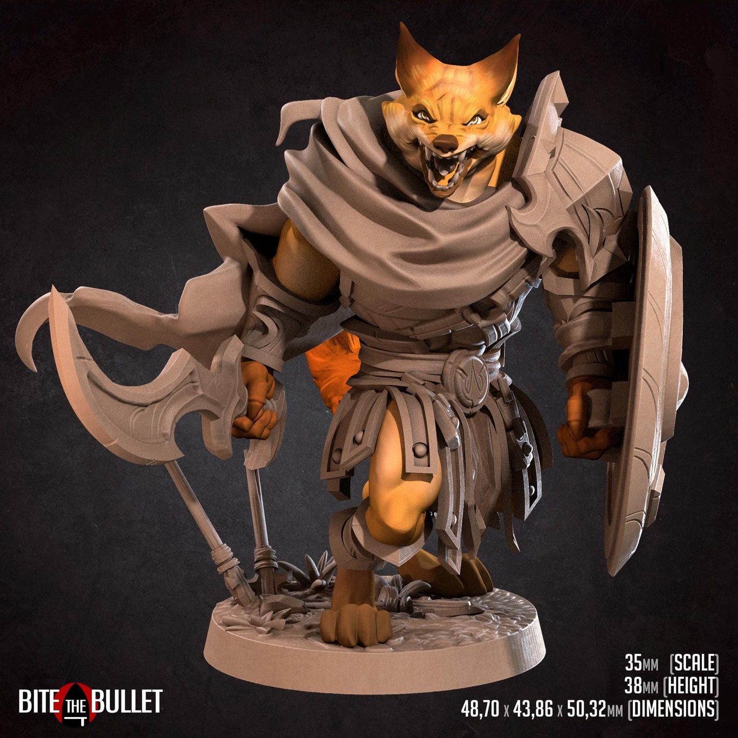 Foxfolk Warrior Miniature | Bite the Bullet