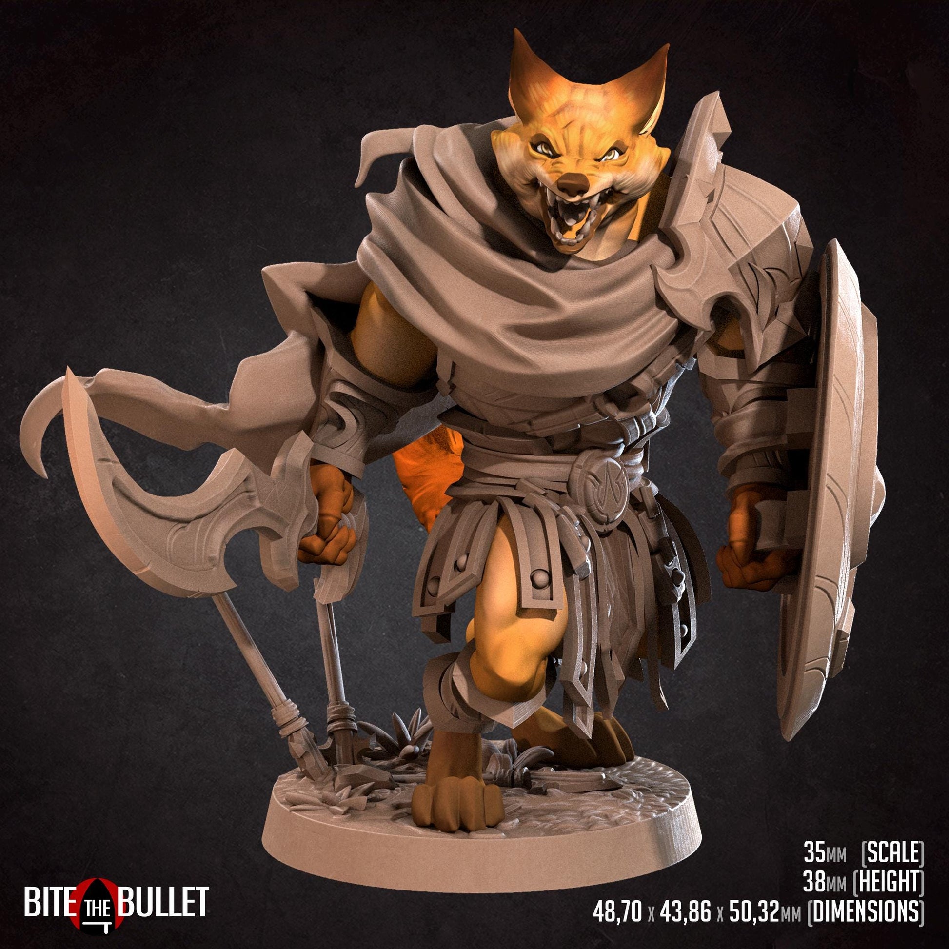 Foxfolk Warrior Miniature | Bite the Bullet